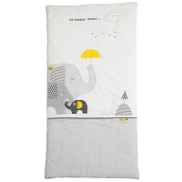 Sauthon Edredon Lit Bébé Coton Pluche Et Pompon - 120x60cm Zèbre Oeko-Tex