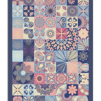 Tapis Vinyle Pour Cuisine/Salle De Bain - Motif Carrés Roses - 40x80 Cm - Antidérapant, Imperméable - 6