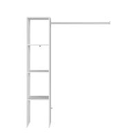 Portant Vêtements Industriel En Bois Et Métal Noir 70x200cm - Kit dressing