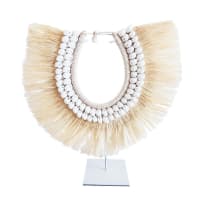 NOVICA Hibiskus-Maske „Drift In A Dream“ – Handgeschnitztes Holz-Kunstwerk Mit Rätselhaftem Lächeln – 24,8 X 16,5 Cm