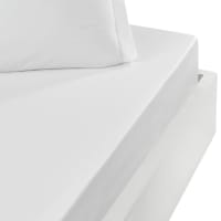 Drap Housse 140x190/200cm Linge Des Familles - Coton Percale, Grand Bonnet 30cm, OEKO-TEX, Made In Europe