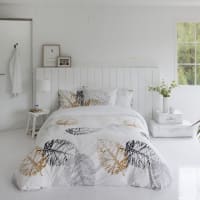 Hiseng Set di Biancheria da Letto de 3 Pezzi - 3D Piante Tropicali Stampa Set Copripiumino per Letto Matrimoniale Singolo King in Microfibra Federa e Copripiumini (Fiori Gialli,200x200cm