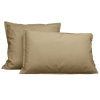 Lot De 2 Taies D’Oreiller 50x70 Cm – 100% Coton Lavé Vert Uni, Fermeture Éclair, OEKO-TEX, Ultra Douces
