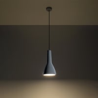 Lámpara de techo gris concreto, madera alt. 115 cm Afra | Maisons du Monde