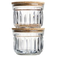Set de 2 verrines conservation sèche avec couvvercle en liège