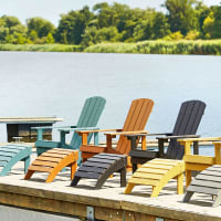 Silla de jardín Adirondack con reposapiés madera maciza teca vidaXL