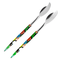 COUVERTS A SALADE TORSADE EN BOIS D'OLIVIER AVEC OS