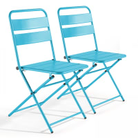 Oviala Chaise De Terrasse Design En Aluminium – Bleu Foncé, Empilable, Sans Accoudoirs, Élégante Et Résistante Aux Intempéries