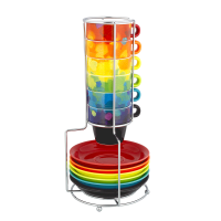 Set Tazzine in Ceramica Espresso Moka Colore Multicolor Set