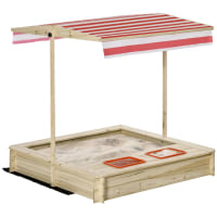 Bac à Sable En Bois 3-en-1 GOPLUS 135x125cm Avec Banc Et Ustensiles Cuisine - Pour Enfants 3-8 Ans