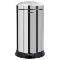 PEKA Poubelle à Pédale Universelle 200.1401.00 – Acier Chromé Mat, Ouverture Avant, Hauteur Base ≥75 Mm