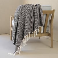 Plaid cotone nero 160x250 cm-Amsterdam