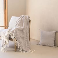 Plaid cotone tortora chiaro 160x250 cm-Amsterdam