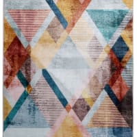 Tapis plat motif vintage effet usé multicolore rose 110x170 Focus ...