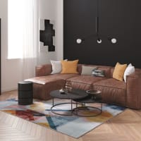 Tapis plat motif vintage effet usé multicolore rose 110x170 Focus ...