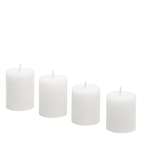 Set 24 Candele Bianche Con Portacandele In Vetro Trasparente – Forma Uragano, Altezze Variabili Da 7,5 A 15 Cm, Ideali Per Matrimoni E Centrotavola