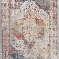 Tapis plat motif vintage effet usé multicolore rose 110x170 Focus ...