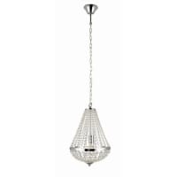 Lustre Classique 5 Flammes Métal/Acrylique Chromé - Hauteur Réglable Jusqu'à 165 Cm