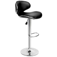 Set di 3 sgabelli da bar in pelle PU, sgabelli da bar moderni da 65 cm con schienale imbottito, sgabelli da cucina ad isola con poggiapiedi nero, sedie da bar alte per