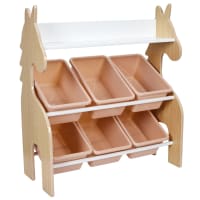 Meuble Rangement Jouets VASAGLE - 3 Bacs à Roulettes, 102x60cm, MDF Beige - Pour Chambre Enfant Ou Salon