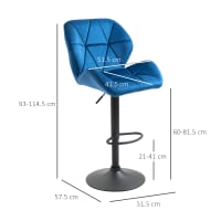 Set Di 2 Sgabelli Da Bar Seggioloni Girevoli Con Schienale In Tessuto Grigio Scuro Base Tessile Cromata 040000163 85295262