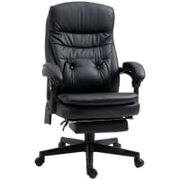 Vinsetto Poltrona Massaggiante da Ufficio con 6 Punti Massaggio e Altezza Regolabile in Similpelle Nera, 66x78x112-120 cm | Leroy Merlin
