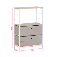 Cassettiera In Tessuto ML Design 4 Cassetti – Struttura In Metallo Nero E Ripiano MDF Grigio, Comodino Salvaspazio Per Soggiorno E Camera Da Letto