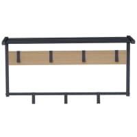 Porte-manteaux mural en aggloméré et métal noir et beige-Modern