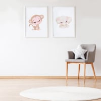 Ueiwffzo Set di 3 poster con immagini per cameretta dei bambini, colore rosa, arcobaleno, decorazione per la cameretta dei bambini, senza cornice (21 x 30 cm