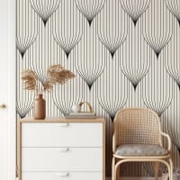 Papel pintado art deco en papel ecológico fino,200x280cm,8 hojas-Vintage