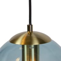 QAZQA Lampada a sospensione sandra - Art déco - Vetro,Acciaio - Blu