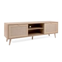 Mutuolux Mobile TV da 150 cm, armadio per TV con 2 ante scorrevoli, mobile TV da