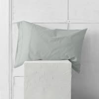 ABAKUHAUS Botanico Federe Cuscini Stampata, Hand Drawn Fronde, Decorativo e Dimensioni Standard, 80 cm x 40 cm, Pallido Verde Salvia Dimgray