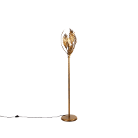 Lampada da terra vintage in acciaio dorata-Botanica