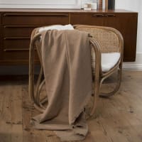 Colcha lino caramelo 180x260-Hortense