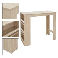 WOLTU Set 3 Pezzi Tavolo Da Bar Con 2 Sgabelli Alti. Tavolo Da Cucina Con 4 Ripiani E 2 Portabicchieri Da Vino Mobile Da Bar Per Casa Soggiorno Ufficio In Truciolato E Metallo 78850040