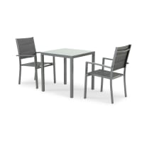 Happy Garden Gartenset Bergamo – 6-Sitzer Mit Textilene In Grau & Aluminium-Gestell