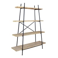 HCHQHS Libreria industriale a 3 ripiani in legno e metallo, 101,6 cm, per casa, ufficio, camera da letto, cucina, bagno