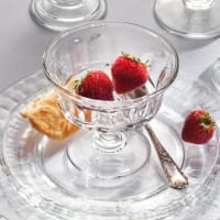 Lot De 6 Coupes à Glace Publicitaires En Verre Gervais - Transparentes, Occasion Avec Légères Marques