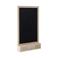 Ardoise Mémo Pouli - Bois Et Métal - Noir - 55x68cm - Style Rétro - Pour Bureau Ou Cuisine