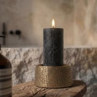 Portacandele Dell'Avvento Dorati Set Da 6 - In Metallo, Diametro 2.5 Cm, Con Base Raccogli-cera, Per Decorazioni Natalizie