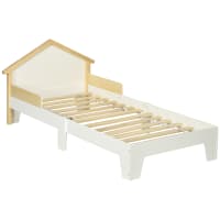 Lit Enfant Évolutif 3 Positions 90x140/172/200 Cm – Lit ZOU Blanc Avec Sommier, Grandit Avec Ton Enfant Jusqu'à Ado