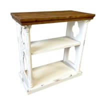 Console en bois patiné blanc L 81-Victoria