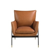 Fauteuil BoConcept Boston En Cuir Caramel – Pivotant, Design Scandinave, Occasion