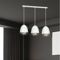 Lampada A Sospensione Moderna Metallo Ottone E Nero Paralumi Rotondi A 3 Fuochi 97 Cm Soggiorno Cucina Sala Da Pranzo Camera Da Letto 64456701 - 2