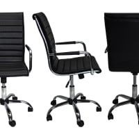 VS Venta-stock Sedia Ufficio Croma Ergonomica In Ecopelle Taupe - Reclinabile Con Poggiatesta