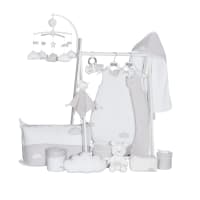 Cape De Bain + Gant En Coton Blanc 100% – Parure Douce Et Absorbante Sunlight Pour Bébé – Idéal Cadeau De Naissance