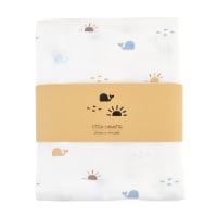 Maxi lange bébé en gaze de coton blanc 120x120 cm Nid d'abeille