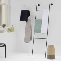 Portasciugamani A 3 Bracci In Metallo Nero | Elegante E Robusto | Dimensioni 75x49,5x23,5 Cm | Per Bagno E Casa