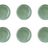 Lot de 6 assiettes à dessert en grès vert D20-Magma